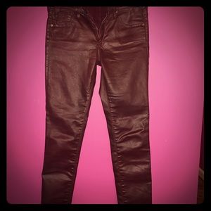 Adriano Goldschmied, waxed  burgundy jeans
